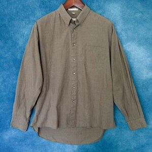 John Henry Wrinkle-Less Shirt, Warm-Grey, 17.5 Neck (34-35) XL, EUC